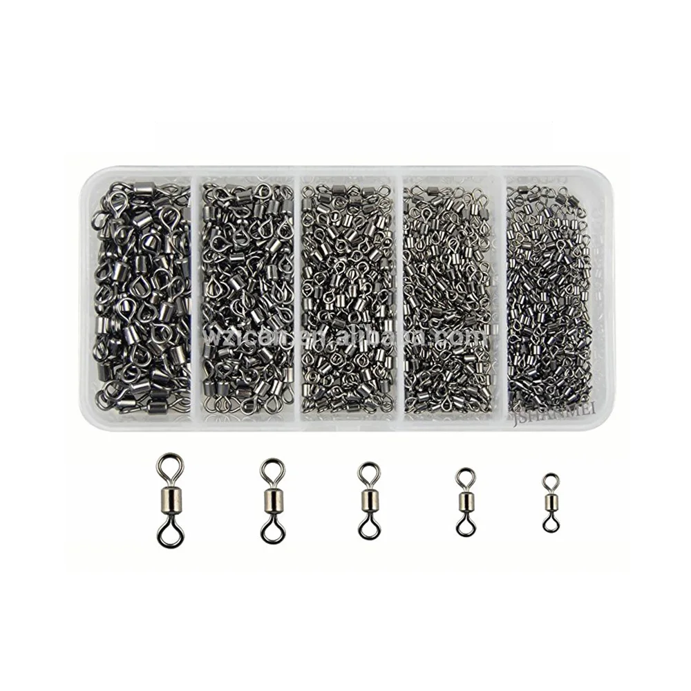 sell made in china high quality 320pcs/box fishing rolling swivel strong fishing tackle