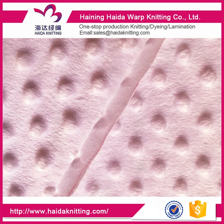 
Home Textile 100% Polyester Soft Super Dimple Baby Blanket Minky Dot Fabric 