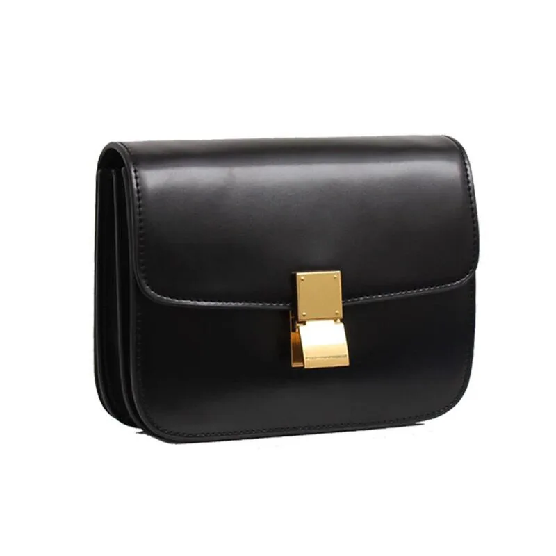 Guangzhou factory fashion box single shoulder bag new style fashion premium genuine leather crossbody bag wholesale