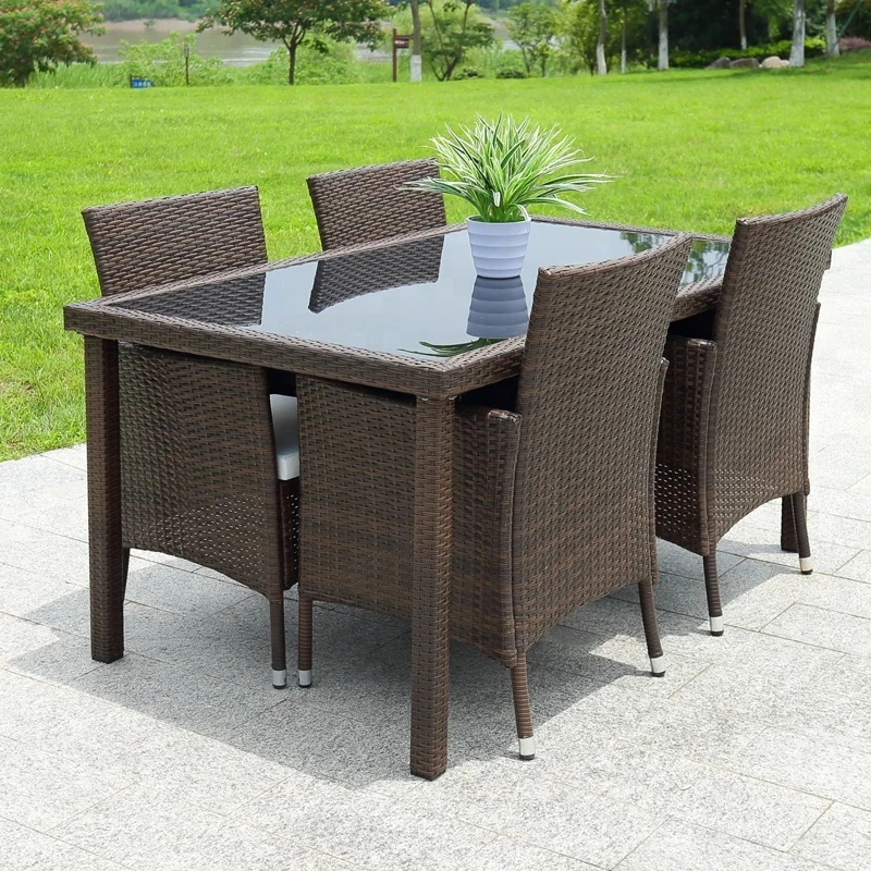 
4 seater rattan dining table outdoor garden furniture 