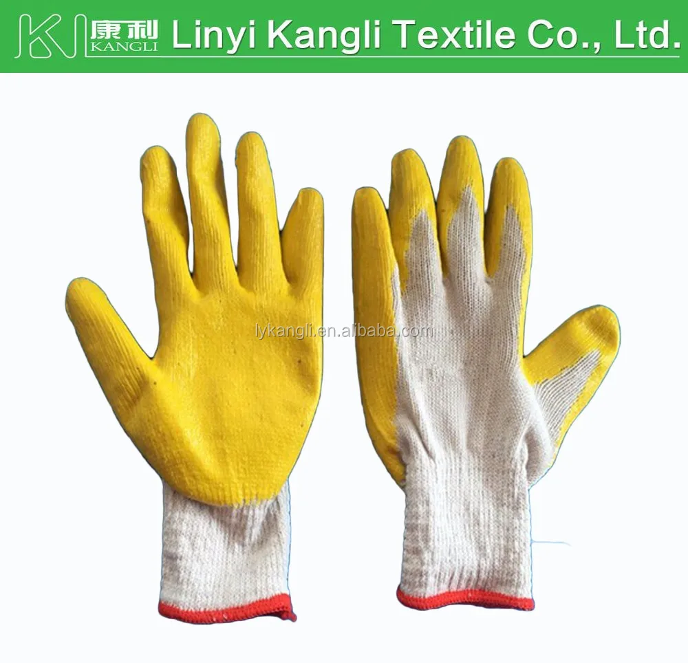 rubber coated safety hand gloves with wrinkle finish machine latex gloves