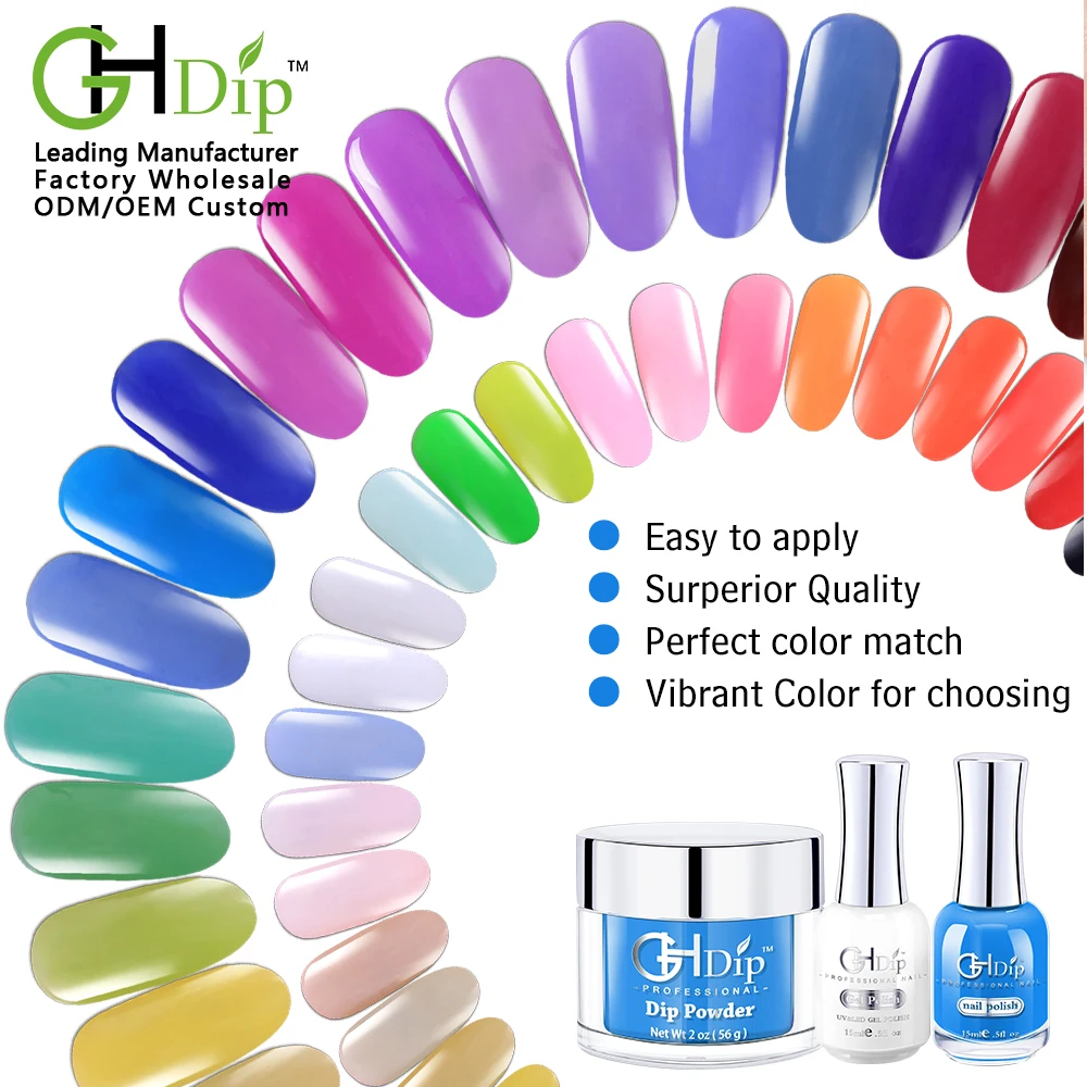 Fast Drying 3 in 1 Acrylic Dipping Powder colors match uv gel polish and nail lacuqer