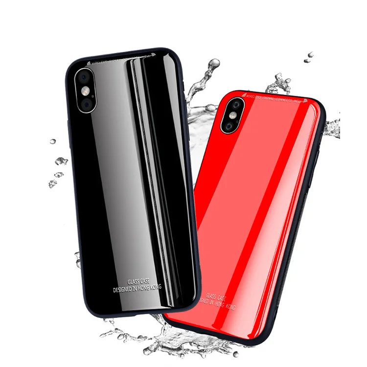 Сплошной цвет ударопрочный жесткий чехол для телефона с закаленным стеклом для iPhone Xs Max 6,5 дюймов задняя крышка