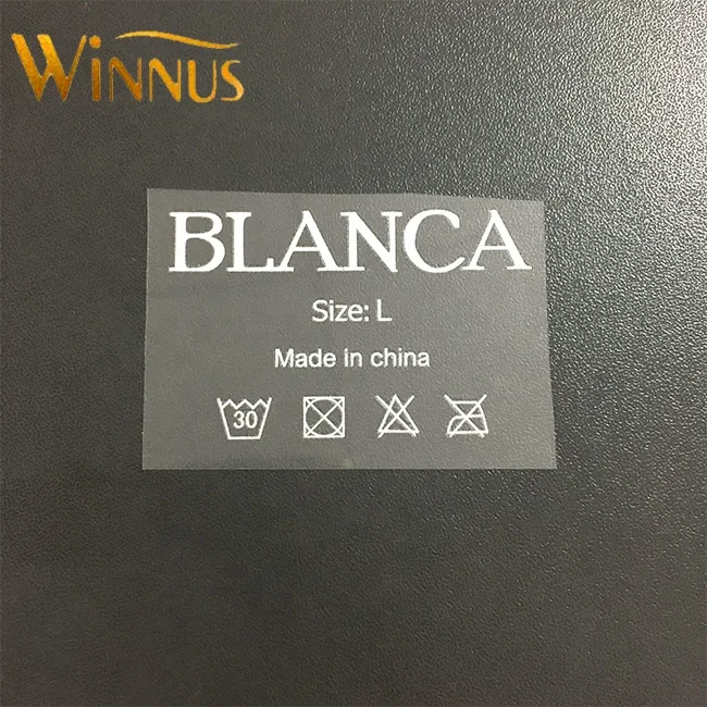 custom logo heat press wash care clothing label thermal transfer clothes t-shirt iron on heat transfer sticker for t shirts