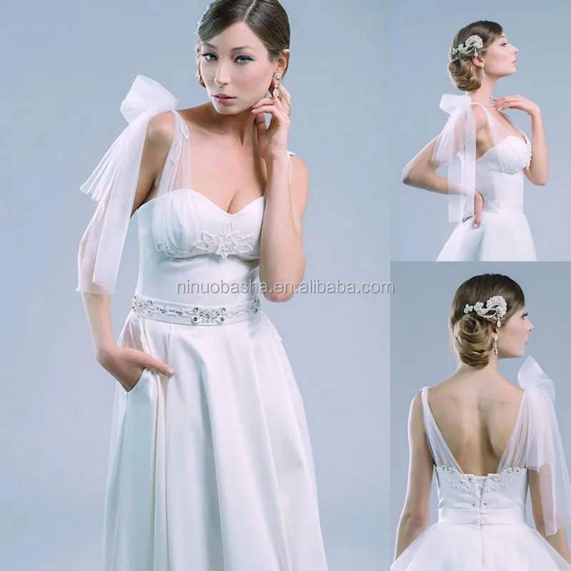 
NW1137 Amabile corset top bridal separates illusion straps Tulle removable bridal straps 