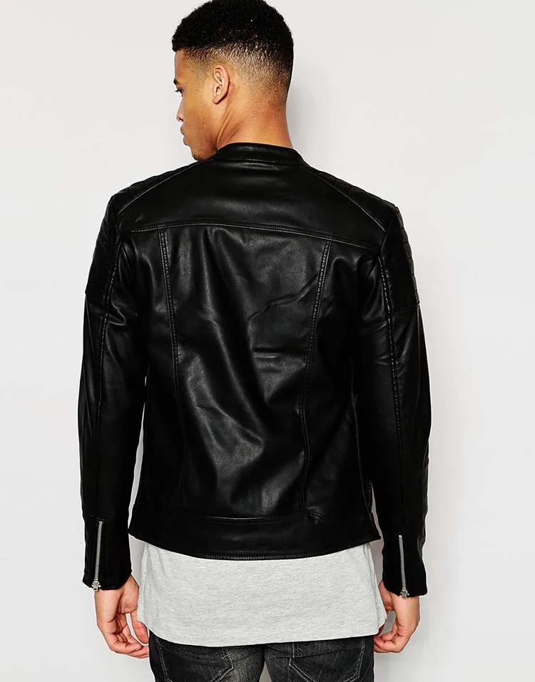  Высококачественная Мужская кожаная куртка в стиле хип-хоп