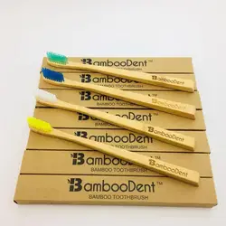 Customized Wooden Bamboo DuPont Bristles 4PCS Pack Toothbrush