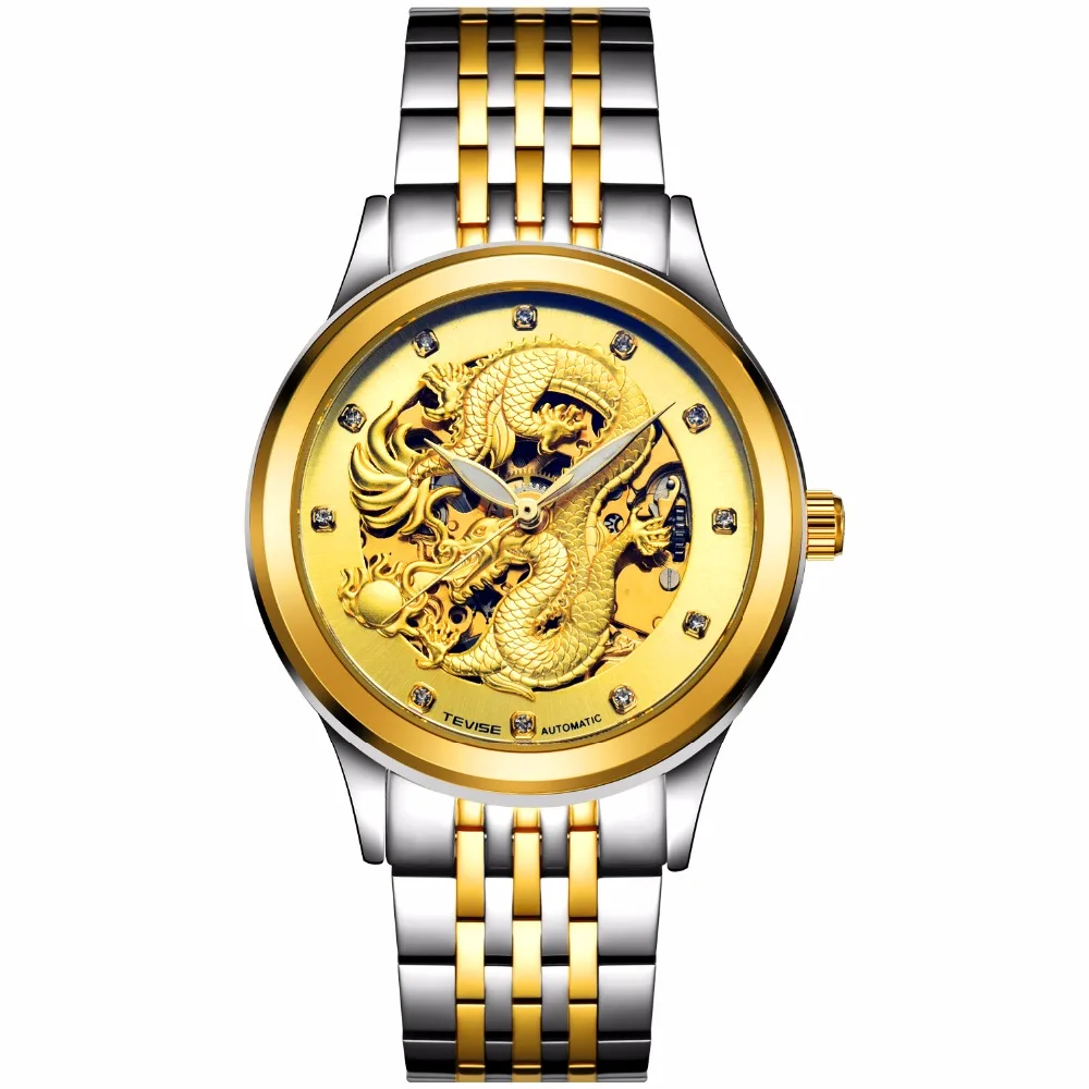Tevise Dragon Fashion Tevise Analog Stainless Steel watches for Men Sport watches men luxury