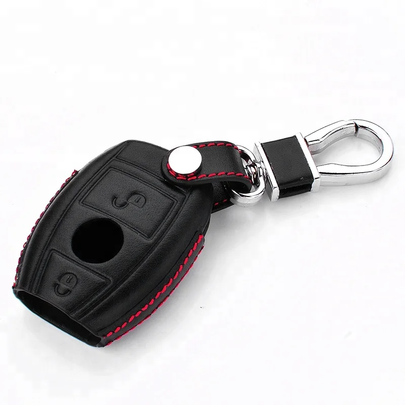 4D Premium genuine car accessory leather car Anti Dust key case for C E S M CLS CLK GLK GL Class With package