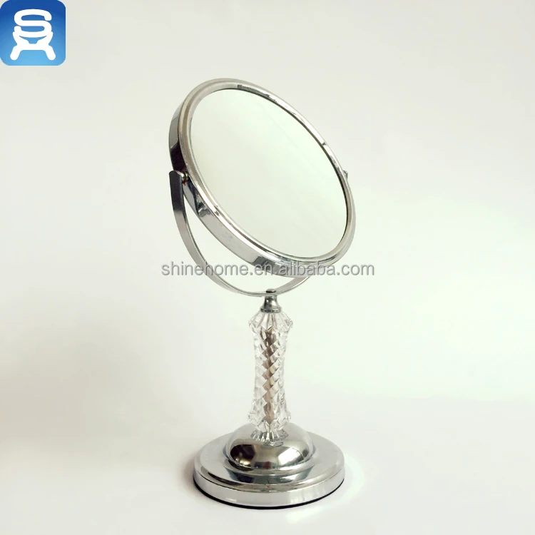 7 inch bathroom desktop makeup mirror/double side LED light make up mirror vanity mirror nickle finishing with dimmer light