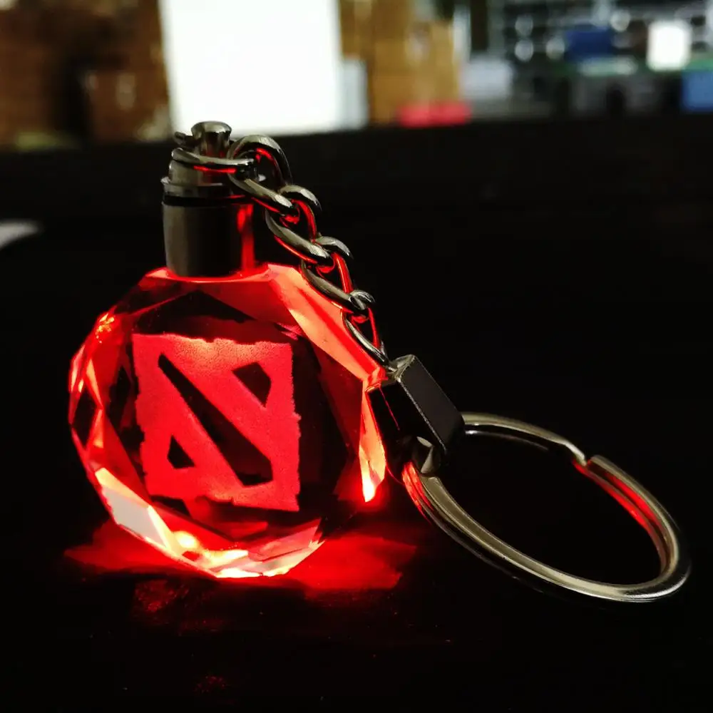 Factory Wholesale game  Logo Key chain Custom  healing k9  crystal led  Keychain with led