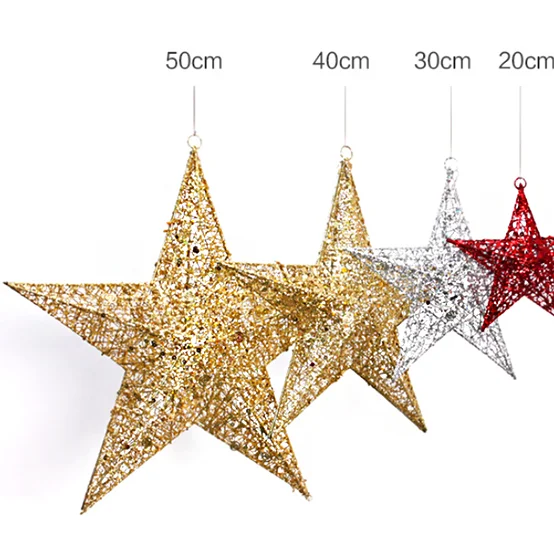 Very Beautiful Outdoor star shape metal christmas decoration