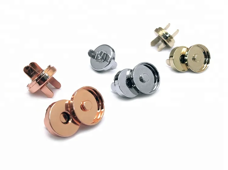 Zinc alloy Material and Nickle , Gold , Light gold , Anti-silver,Anti-brass and ect. Color 20mm magnetic snap for bag