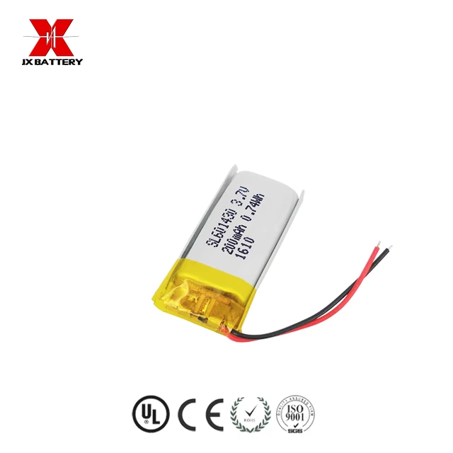 small rechargeable 3.7v lithium ion lipo battery 601430 200mAh for laser pen