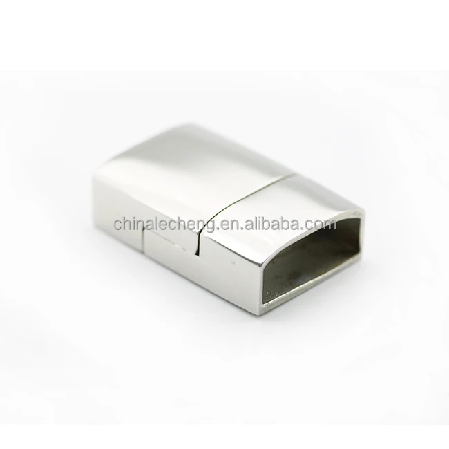 
Magnetic Clasps for Flat Leather Bracelet Making Stainless Steel Shinny Clasp 