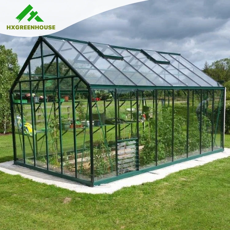 Most luxury style tempered glass greenhouse with large size HX98128G