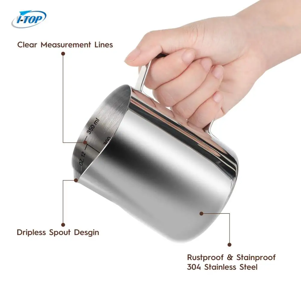 Stainless Steel Milk Frother Pitcher mug with Latte Art Pen for Coffee Espresso Cappuccino