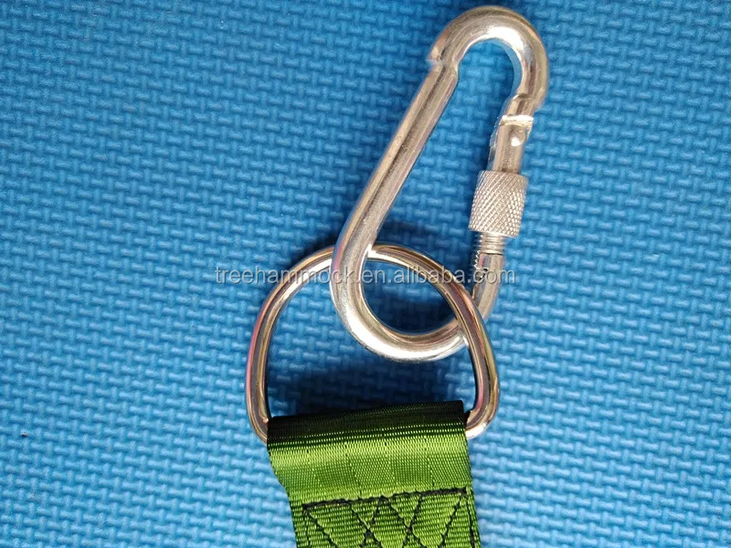 Adjustable Durable and Safety Hanging strap with Heavy duty D ring Hooks tree swing hanging strap