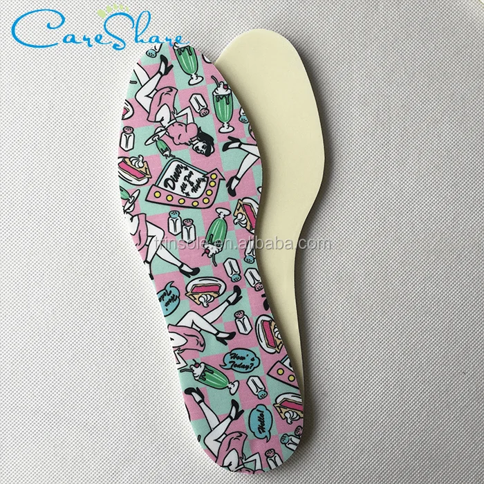 Cotton pattern inner sole latex foam shoe insole