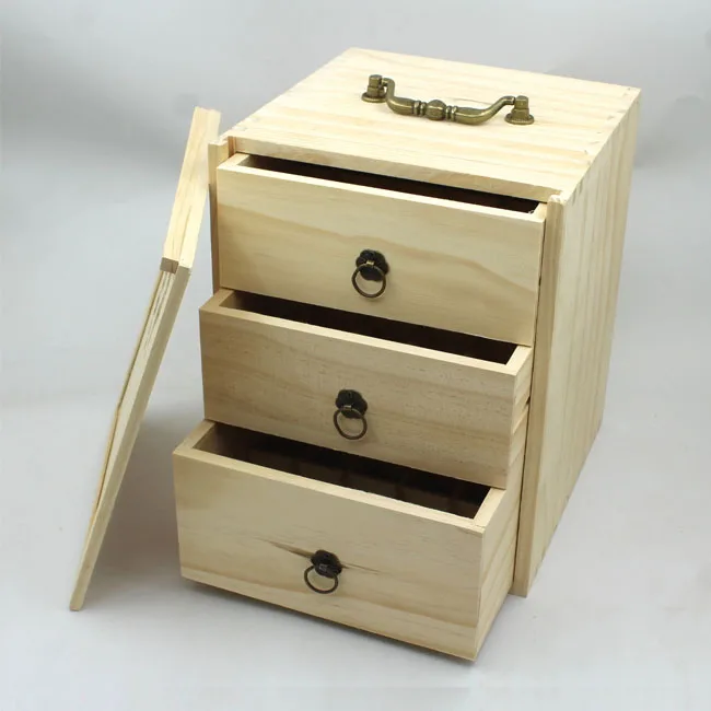 Wooden Essential Oil Box 3 Tier Oils Storage Case Holds 75 Bottles Natural Pine