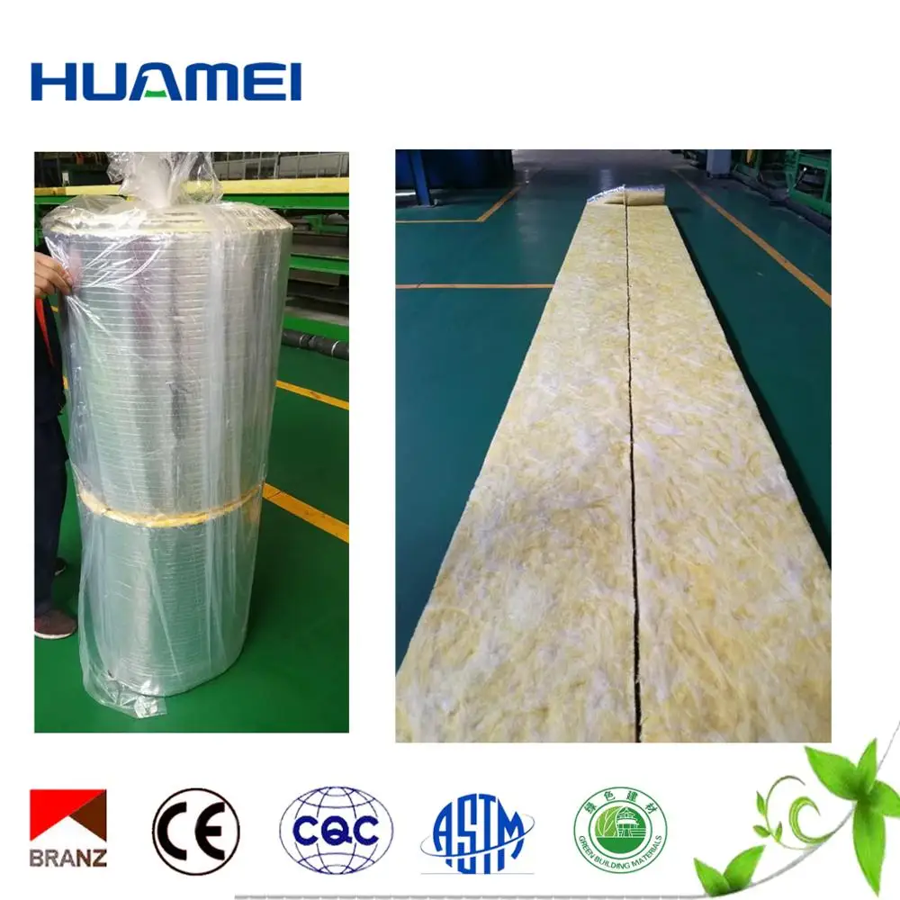 
Fire Rated Compressed glass wool roll with aluminum foil covering 