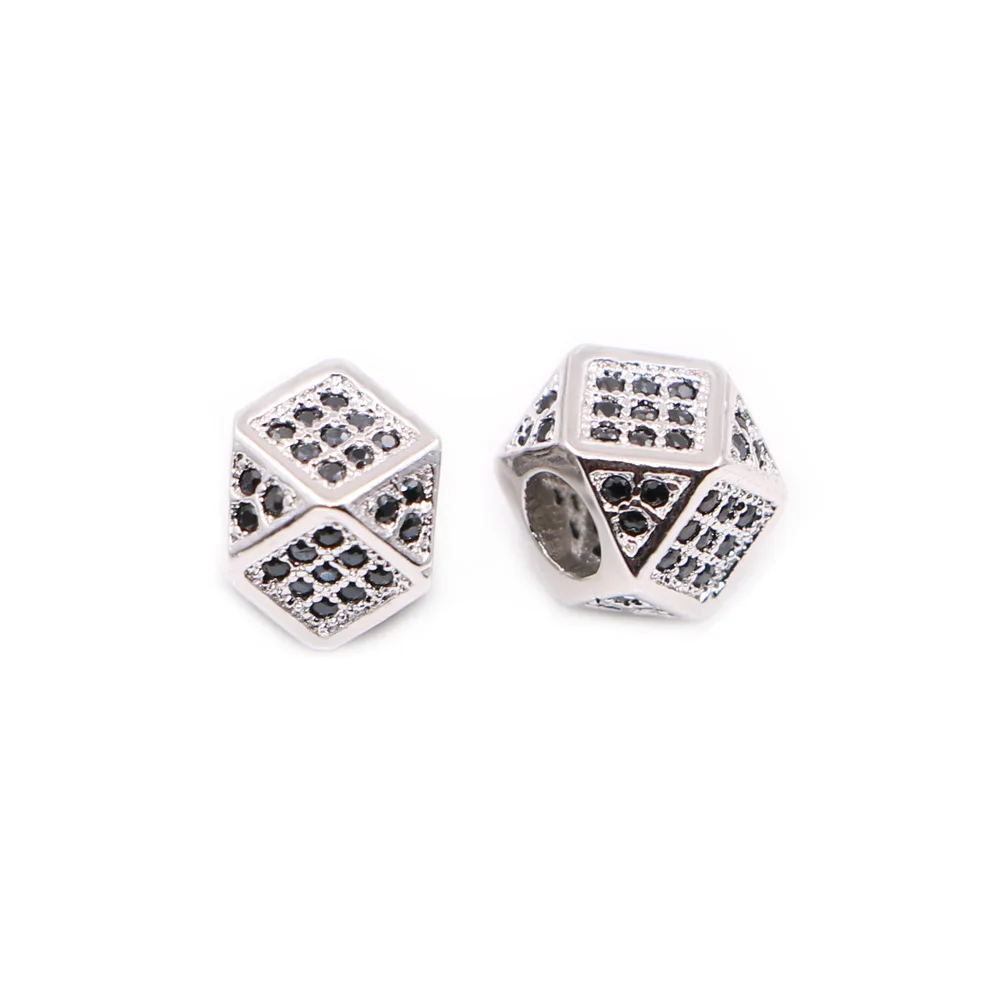 High quality fashion antique brass jewelry custom logo european sterling silver beads large hole beads charm bead