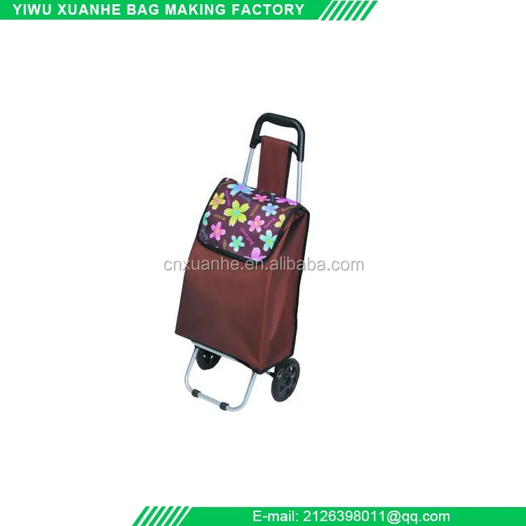 
Custom wholesale folding vegetable shopping trolley bag with wheels 