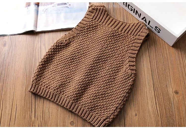 
Baby Round Neck Pullover Kids Vest Cotton Knit For Kids Winter Vest 