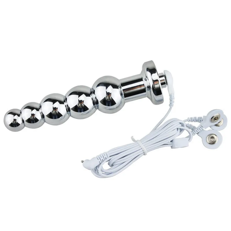 Metal Electric Shock Pulse Therapy Massage Screw Anal Plug Adult Sex Toys Health Products
