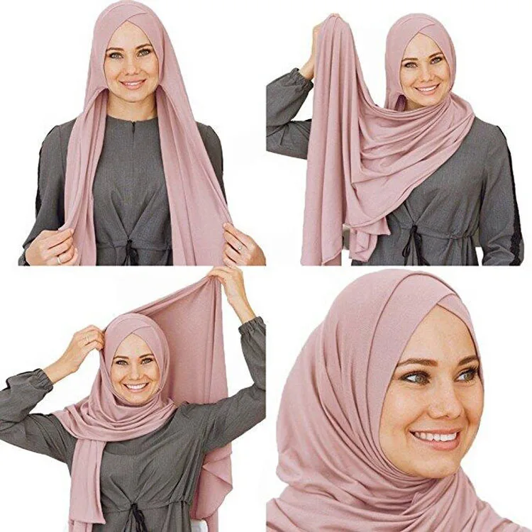 Hijab Headwear Full Cover Underscarf Hijab Muslim Quality Hijab Inner Neck Chest Plain Hat Cap Scarf Bonnet 20 Colors
