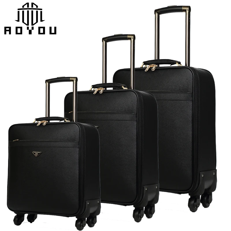 Factory sell high-grade polo luggage leather suitcase for men and women