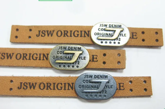 nickel lead free custom jeans pu patch label with metal logo
