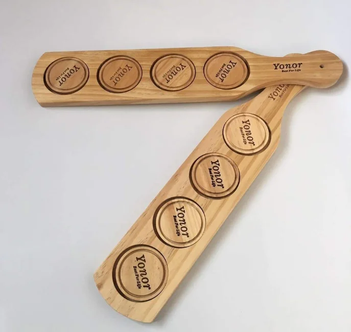 Customized size wooden shot glass drink holder tray