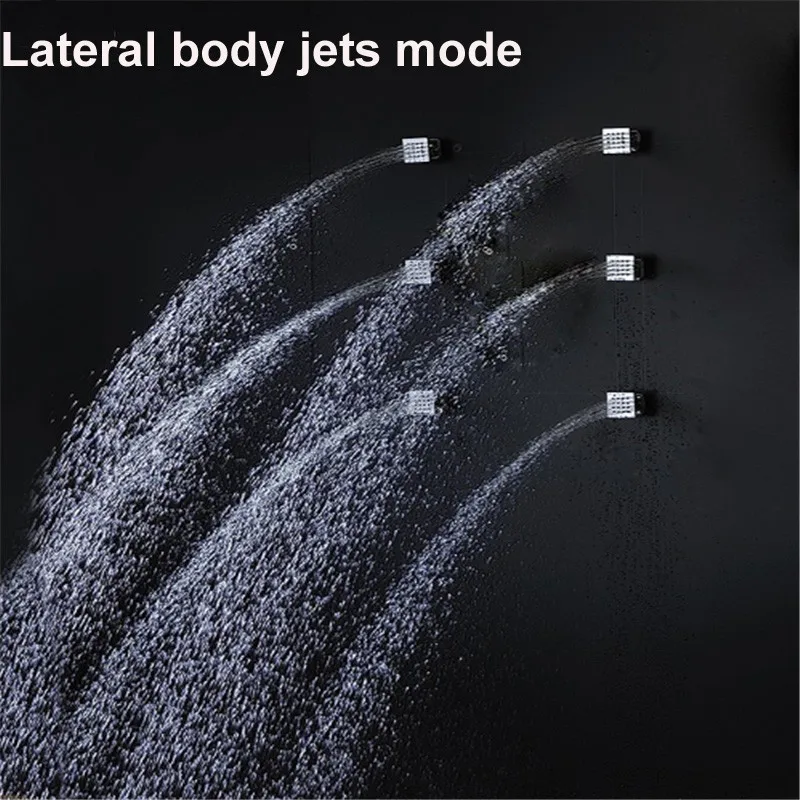 Bathroom Multi-Function Big Rain Shower Faucets head Set Cold and Hot Diverter Mixer Valve With Massage Body Jets