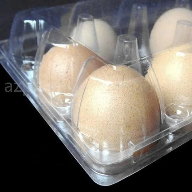 Disposable Cheap Clamshell 6 Holes Plastic Blister Eggs Packaging Tray