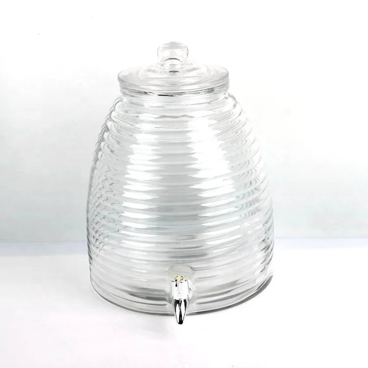5L 10L honey dispenser glass jar water dispenser bottle with tap
