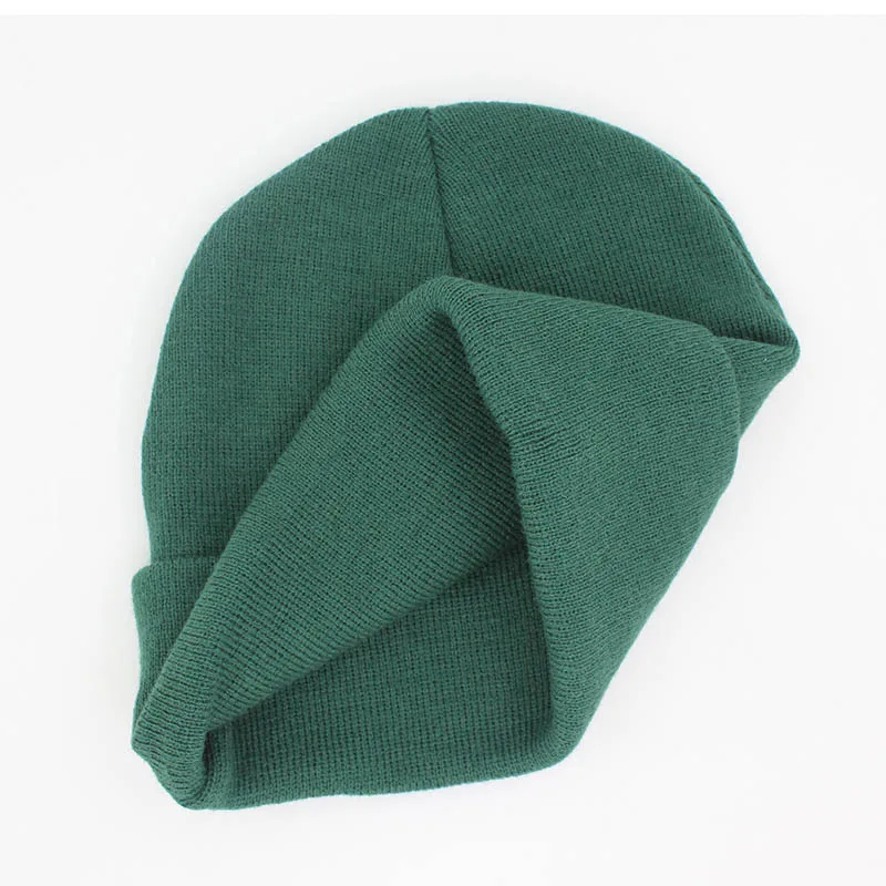 custom wholesale leather patch beanies, mens knitting winter hat