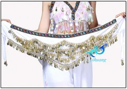 High Quality 2019 Hot Sale Sexy Gold Coins Belly Dance Hip Scarf Halloween Hip Skirt Women & Girls Indian Belt 12 Colors