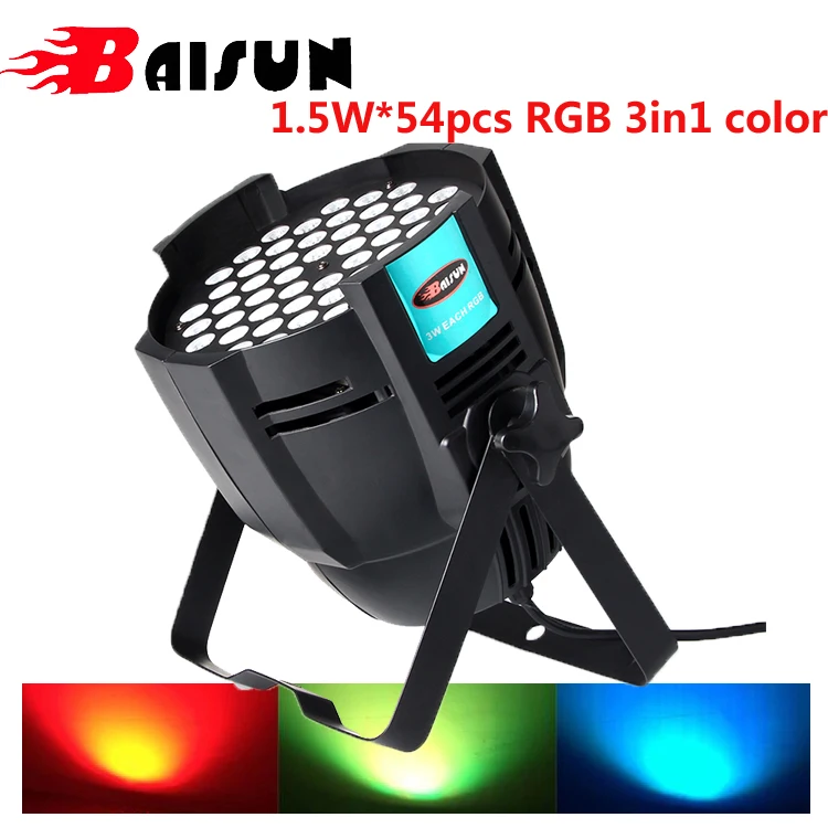 BAISUN 1.5w* 54pcs RGB 3in1 led disco lights stage decoration for party lights