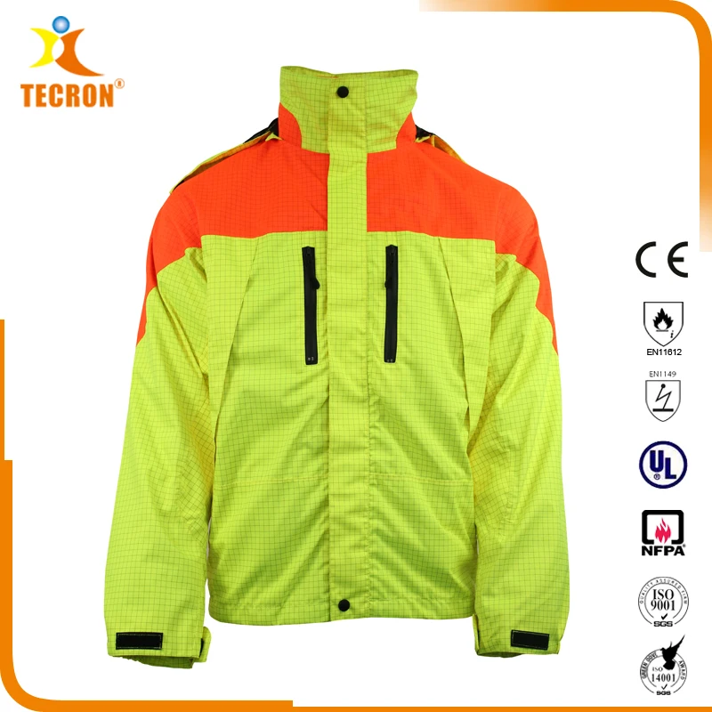 OEM Detachable Zip-in Zip-out Hi-visibility Flame Resistant Antistatic Water Proof Detachable FR Fleece Jacket
