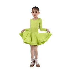 Kids Girls Twist Back Latin Dance Dress Costumes