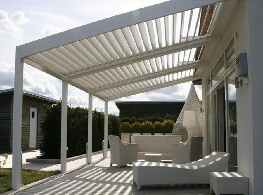 Outdoor Rainproof Louver Pergola Aluminum Louvered Roof