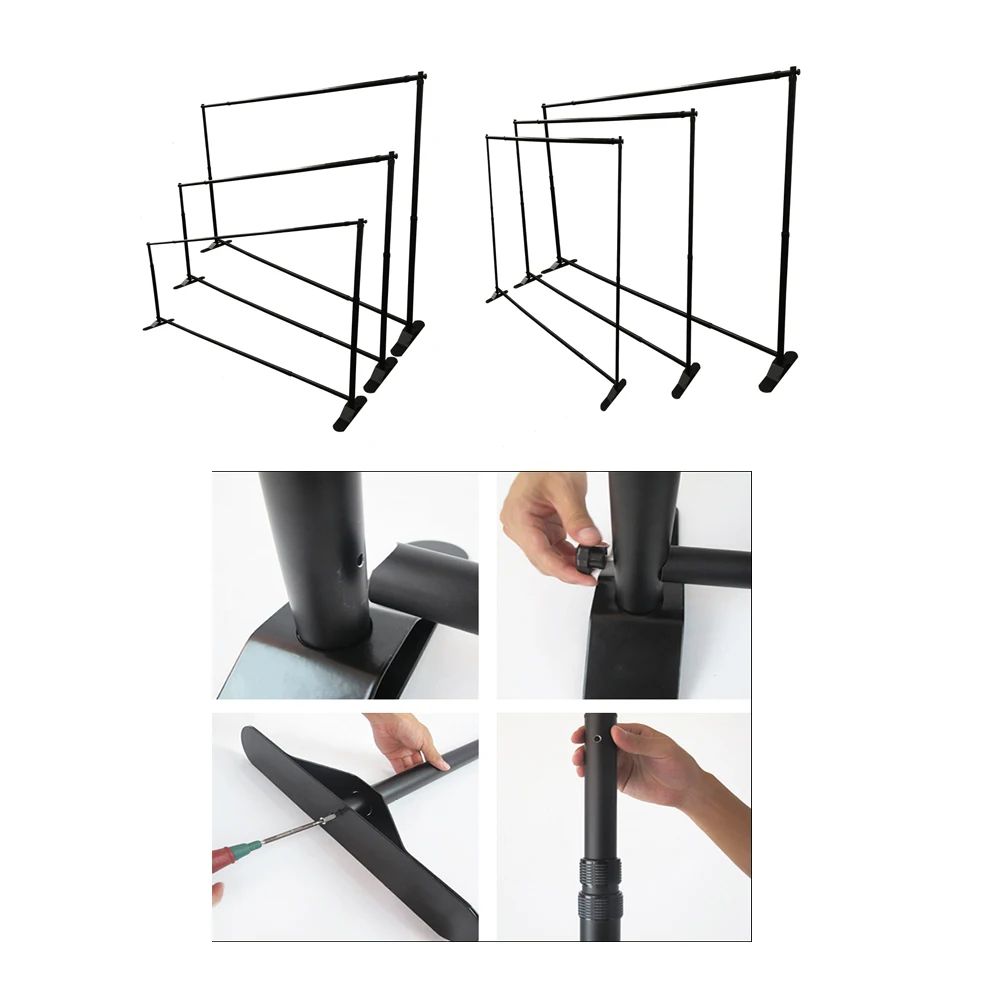 Pdyear adjustable portable advertising display screen trade show booth repeat photo graphic wall telescopic backdrop stand