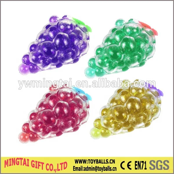 Fruit Shape Waterbead Stress Balls Capsule Toys Splat Fruit Toys Mesh Squishy Ball For Vending