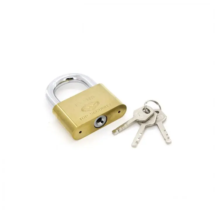 New products OEM design titanium shackle brass plated big circle angle iron padlock