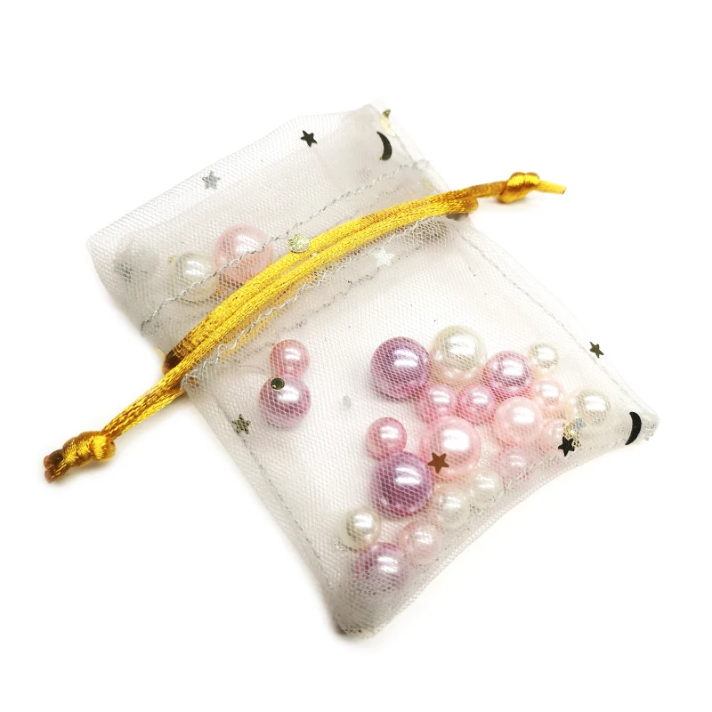 Small Colorful Drawstring Gauze Pouch Bag for Pearl
