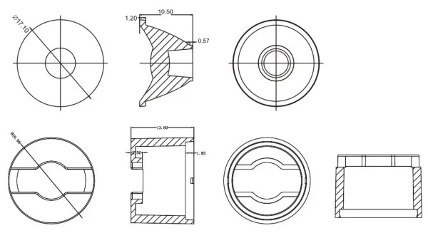 17mm Led Single Lens with White Holder for High Power Led 20 Degree  Optics Lens