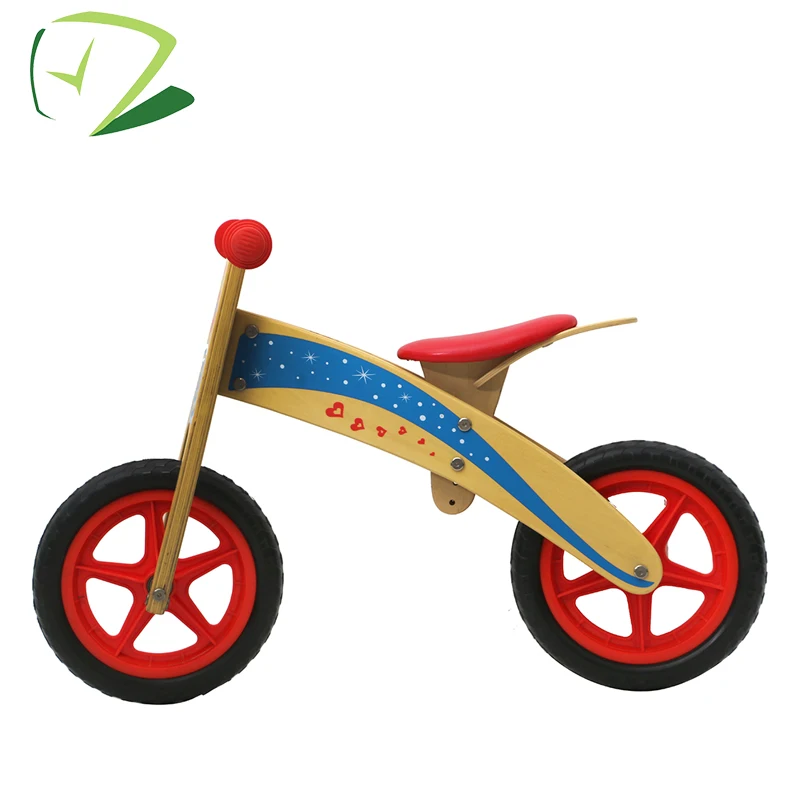 Cheap kids walking push bicycle balance no pedal wooden bike for training