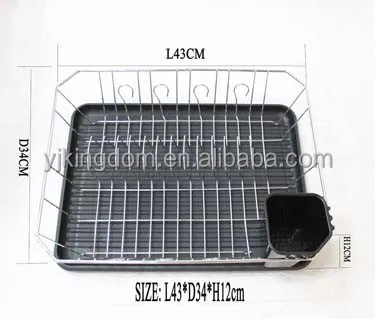 oem support full inspection 549-23 Nano paint good rust proof Metal Dish drying Rack with drain Mat