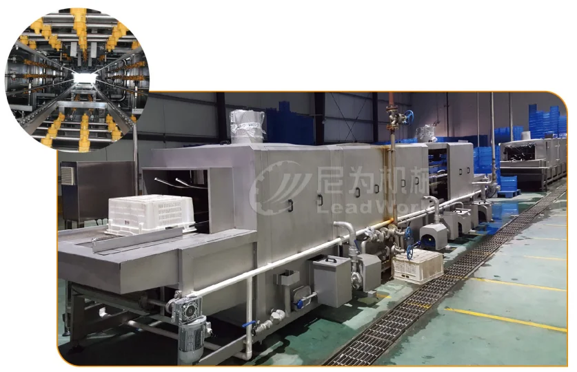 Plastic Basket Washing and Drying Machine for Industrial